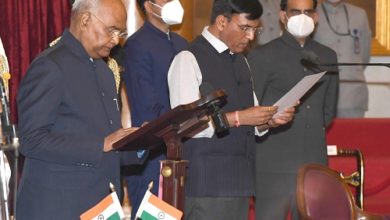 Photo of Mansukh Mandaviya sworn in as Union Health Minister