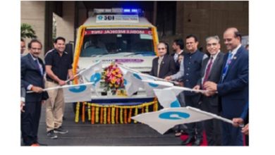Photo of SBI Chairman flags off mobile medical unit project