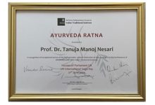 Photo of All India Institute of Ayurveda’s Director Dr Tanuja Nesari bags Ayurveda Ratna Award